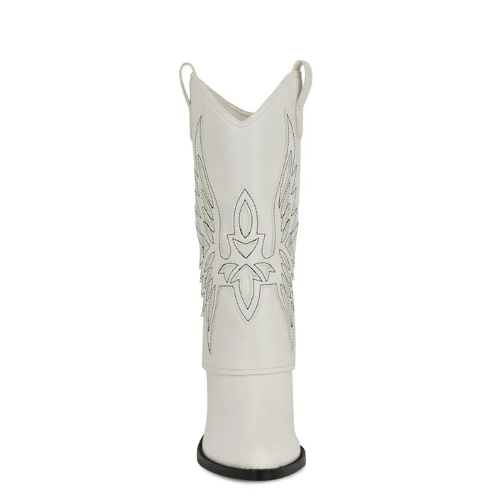 Nine West Boots and Booties Women Ringer Detailed Western Boots White Nine West Boots and Booties Women Ringer Detailed Western Boots White