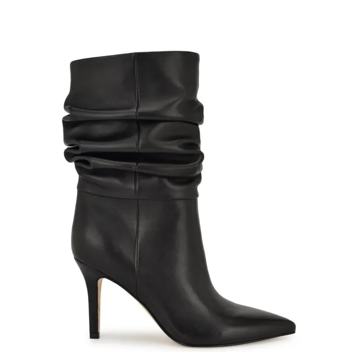 Nine West Boots and Booties Women Slouch Dress Booties Black Leather