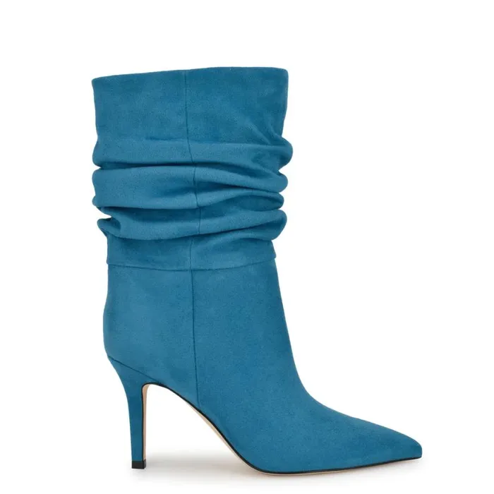 Nine West Boots and Booties Women Slouch Dress Booties Blue