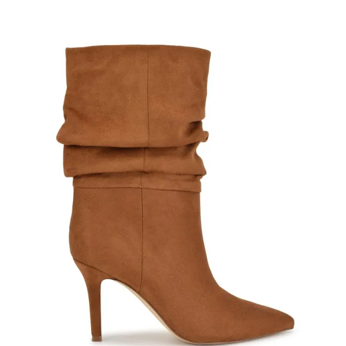Nine West Boots and Booties Women Slouch Dress Booties Dark Natural
