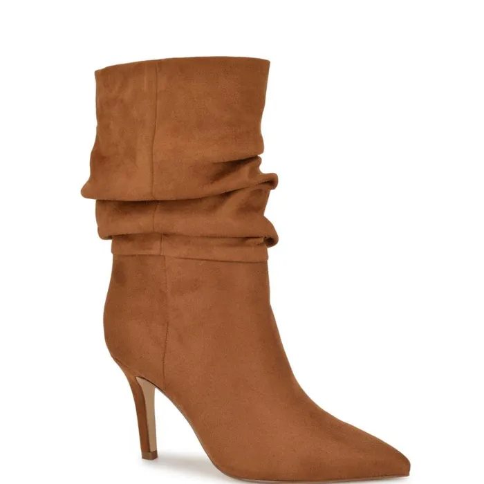 Nine West Boots and Booties Women Slouch Dress Booties Dark Natural