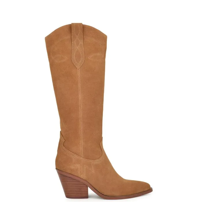 Nine West Boots and Booties Women Smash Western Boots Brown Suede