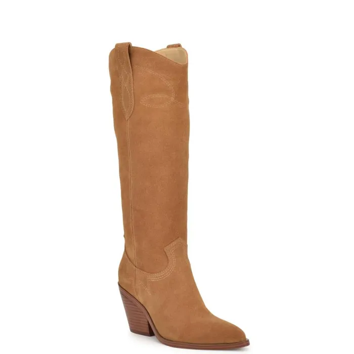 Nine West Boots and Booties Women Smash Western Boots Brown Suede