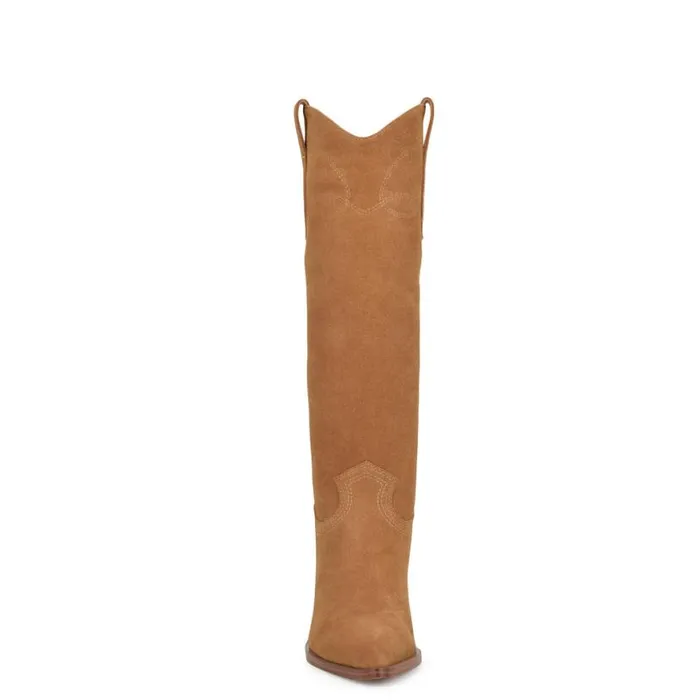 Nine West Boots and Booties Women Smash Western Boots Brown Suede