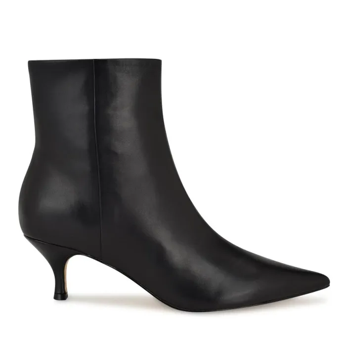 Nine West Boots and Booties Women Symba Dress Ankle Booties Black Leather