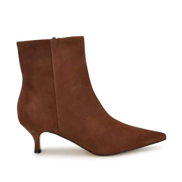 Nine West Boots and Booties Women Symba Dress Ankle Booties Brown Suede