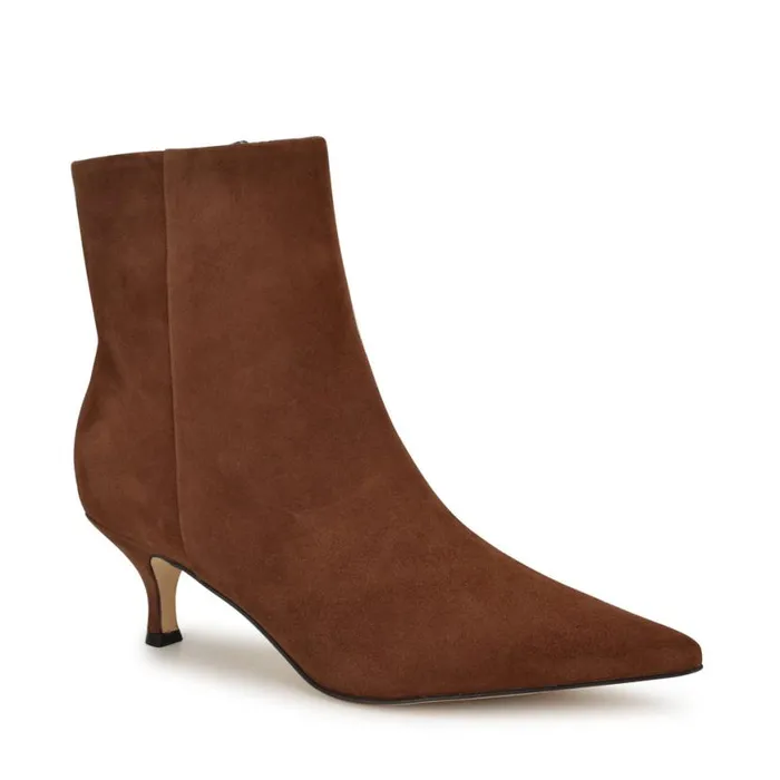 Nine West Boots and Booties Women Symba Dress Ankle Booties Brown Suede