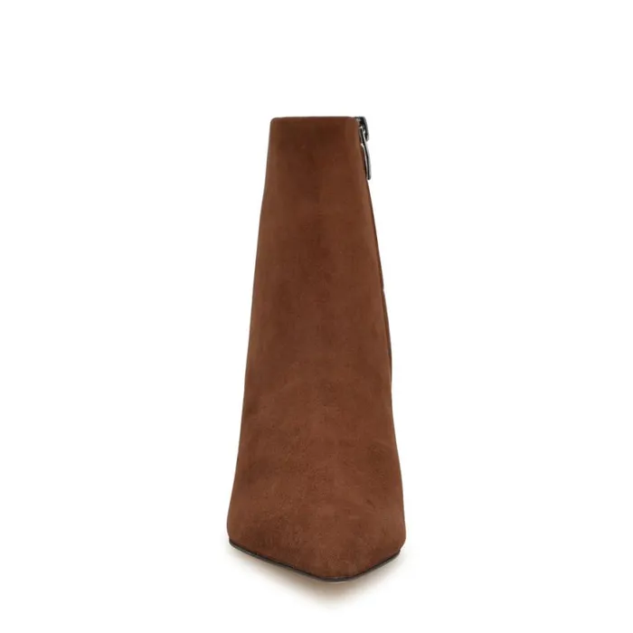 Nine West Boots and Booties Women Symba Dress Ankle Booties Brown Suede