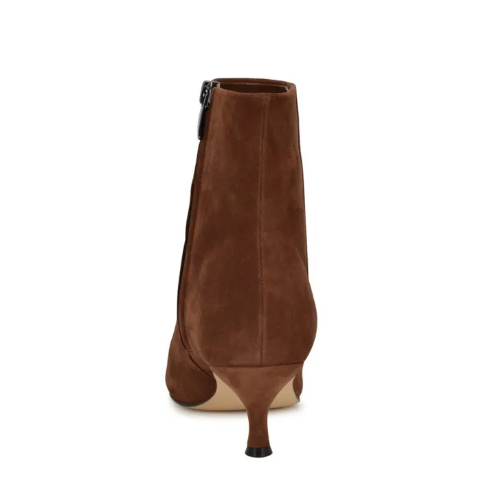 Nine West Boots and Booties Women Symba Dress Ankle Booties Brown Suede