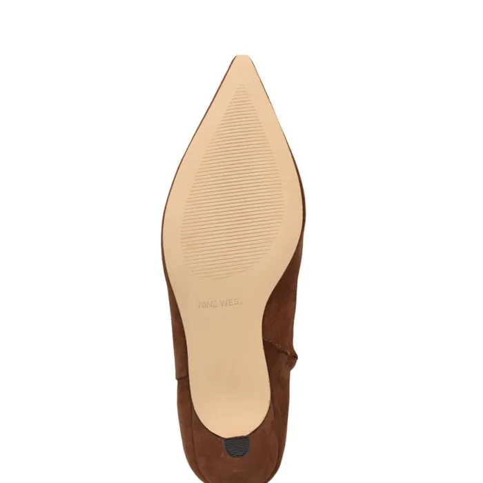Nine West Boots and Booties Women Symba Dress Ankle Booties Brown Suede