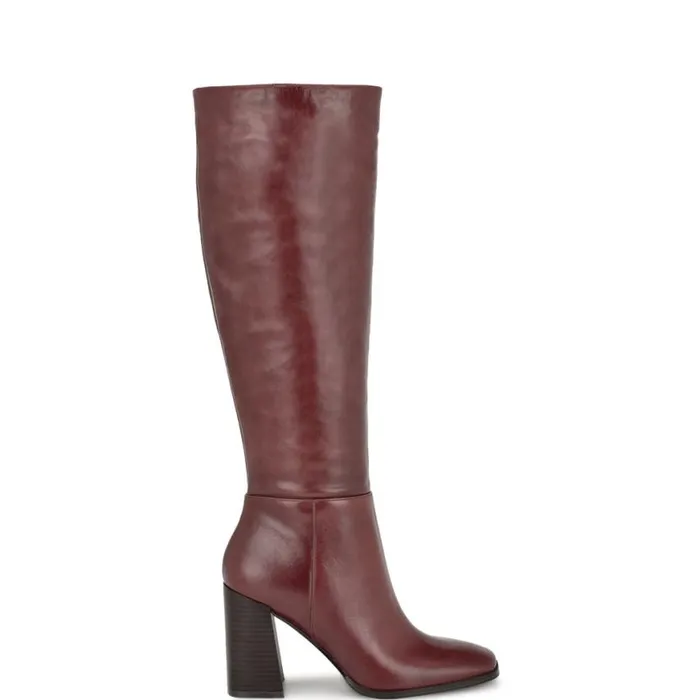Nine West Boots and Booties Women Temas Dress Boots Dark Red