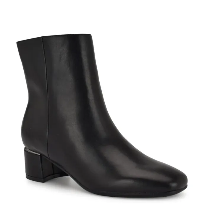 Nine West Boots and Booties Women Trunke 92159 Square Toe Booties Black Leather Nine West Boots and Booties Women Trunke 92159 Square Toe Booties Black Leather