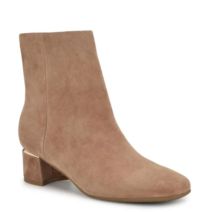 Nine West Boots and Booties Women Trunke 92159 Square Toe Booties Natural Suede Nine West Boots and Booties Women Trunke 92159 Square Toe Booties Natural Suede