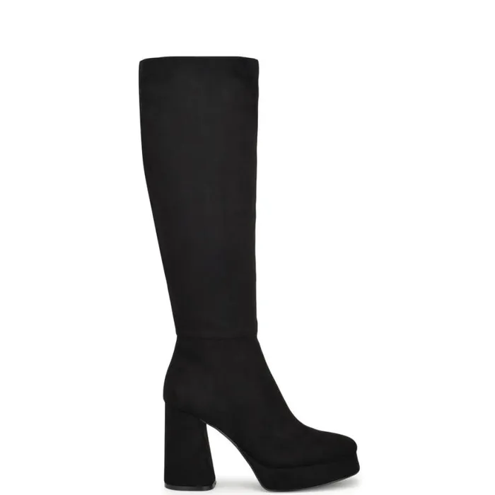 Nine West Boots and Booties Women Vadda Platform Boots Black Suede