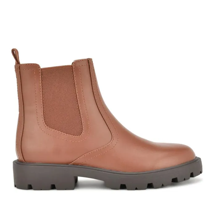 Nine West Boots and Booties Women Yullon Lug Sole Chelsea Booties Natural