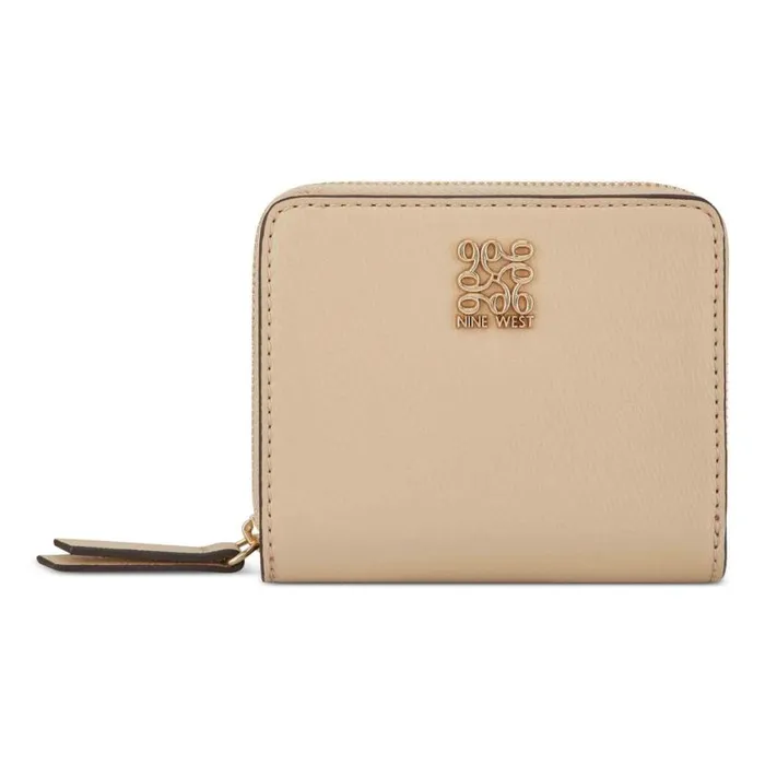 Nine West Clutches and Wallets Women Grid 9 Small Zip Around Wallet Beige