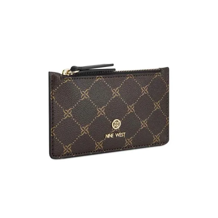 Nine West Clutches and Wallets Women Linnette Card Case Brownblack Logo Nine West Clutches and Wallets Women Linnette Card Case Brownblack Logo