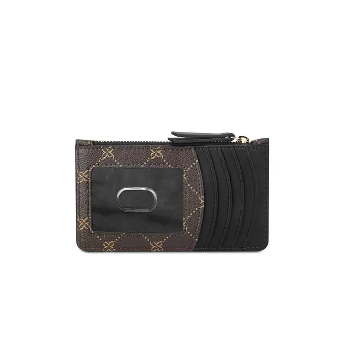 Nine West Clutches and Wallets Women Linnette Card Case Brownblack Logo Nine West Clutches and Wallets Women Linnette Card Case Brownblack Logo