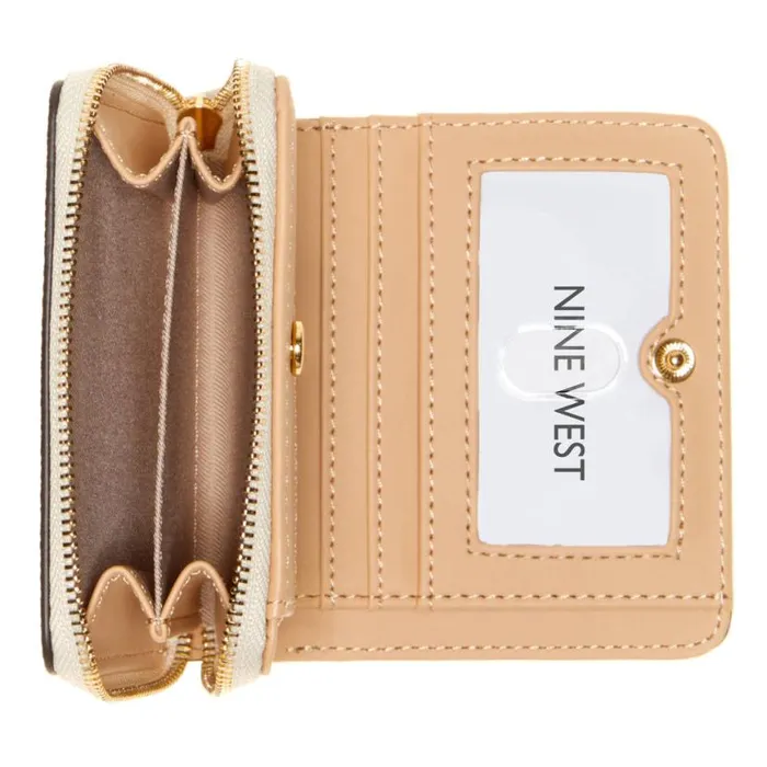 Nine West Clutches and Wallets Women Linnette Small Zip Around Wallet Beige Nine West Clutches and Wallets Women Linnette Small Zip Around Wallet Beige