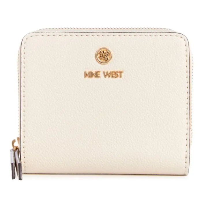 Nine West Clutches and Wallets Women Linnette Small Zip Around Wallet Milk