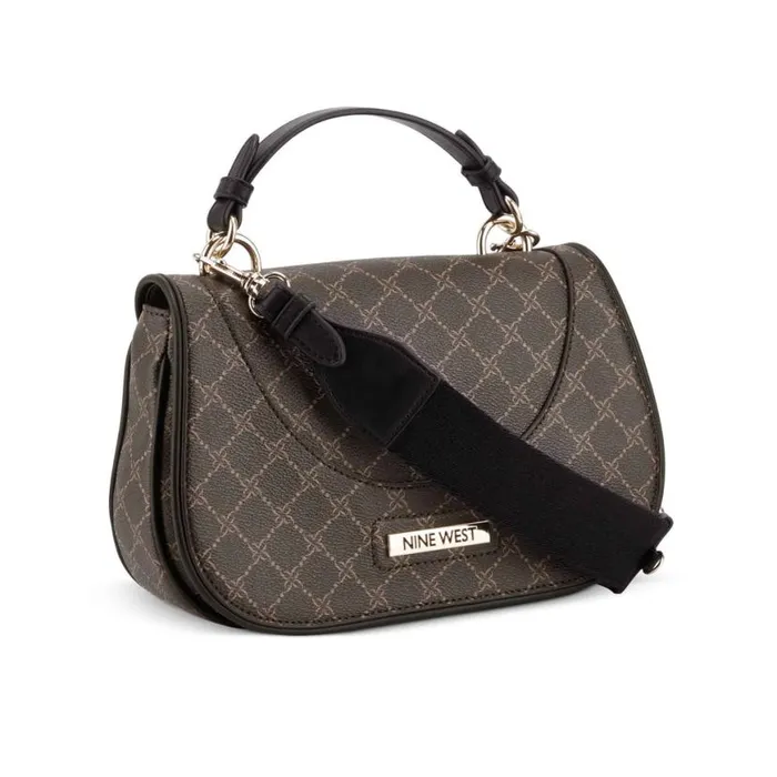 Nine West Crossbody Women Cora Crossbody Flap Brownblack Nine West Crossbody Women Cora Crossbody Flap Brownblack