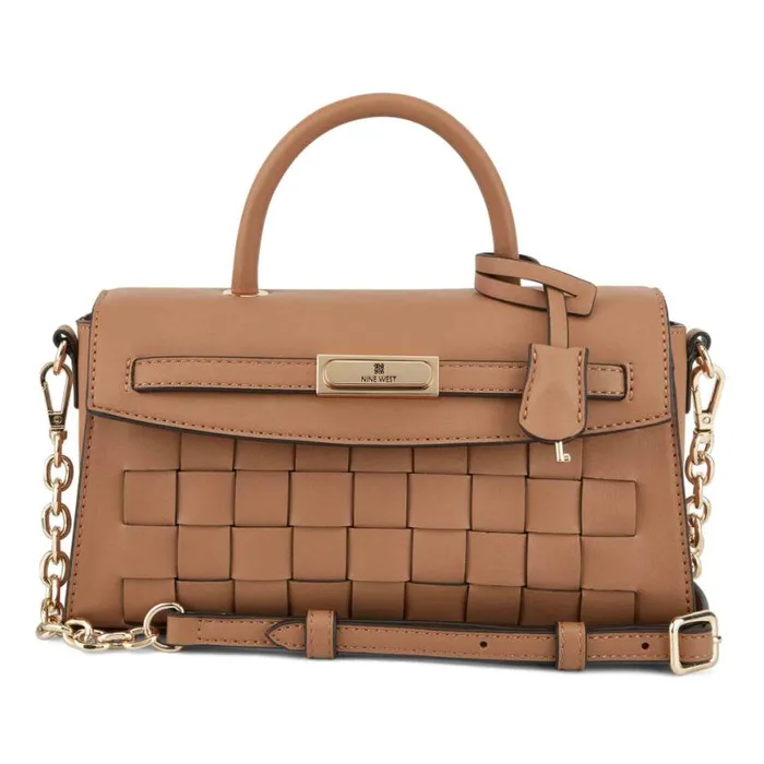 Nine West Crossbody Women Dax Mini Jet Set Satchel Crossbody Dark Camel