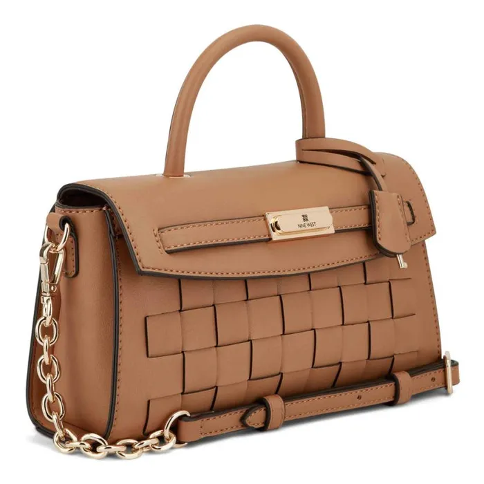 Nine West Crossbody Women Dax Mini Jet Set Satchel Crossbody Dark Camel
