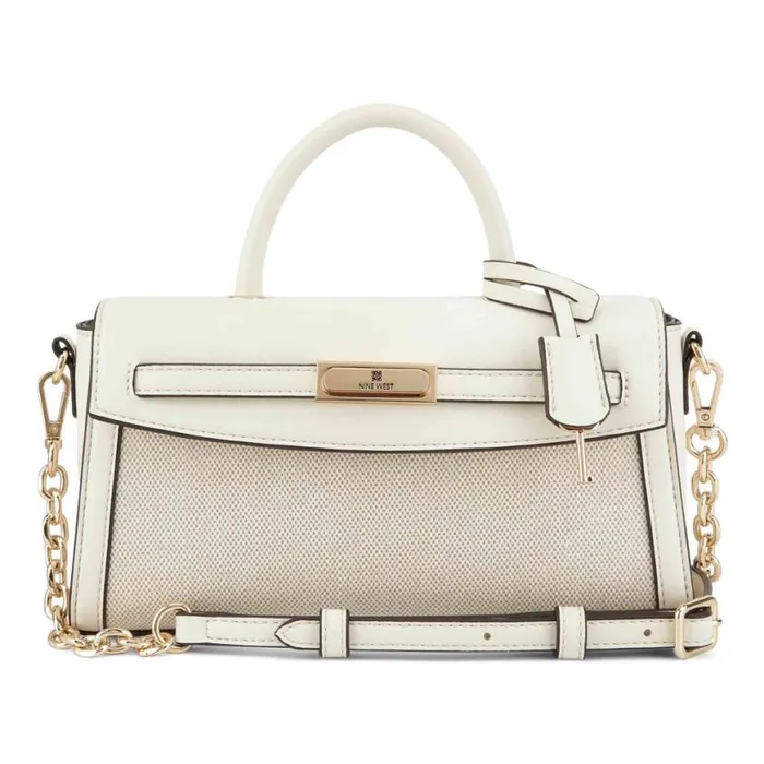 Nine West Crossbody Women Dax Mini Jet Set Satchel Crossbody Natural Cream