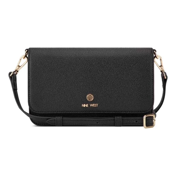 Nine West Crossbody Women Lockup 9S Phone Wallet Crossbody Black Micro Pebble