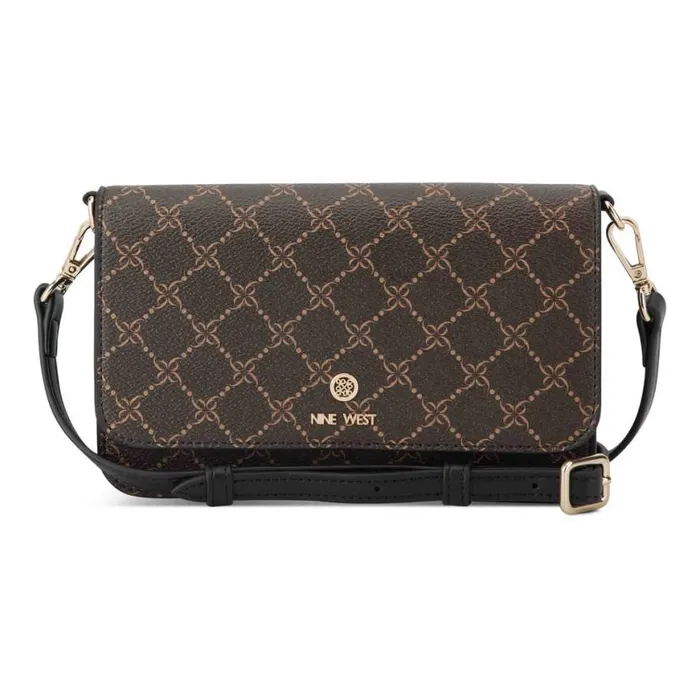Nine West Crossbody Women Lockup 9S Phone Wallet Crossbody Brownblack