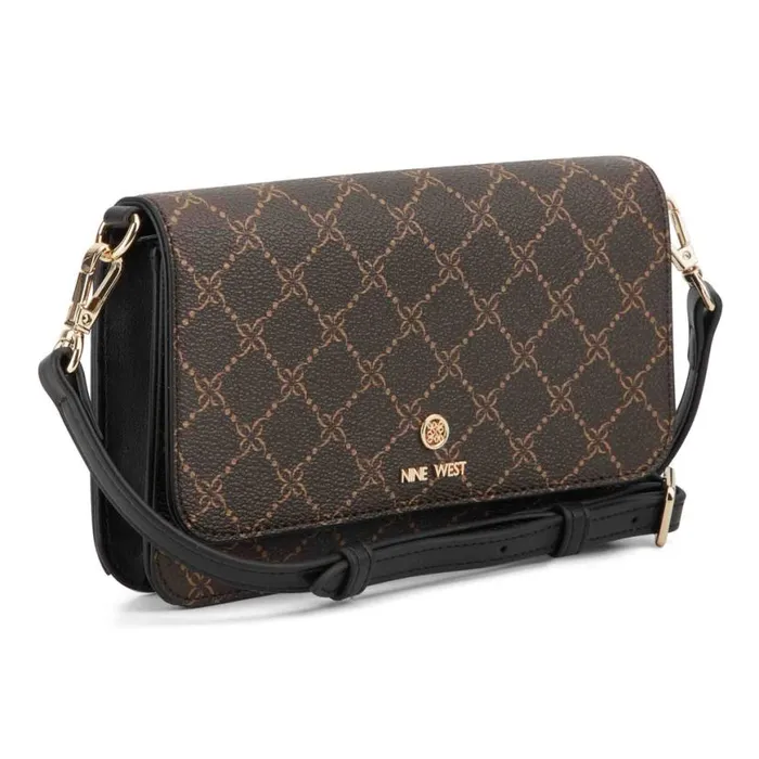 Nine West Crossbody Women Lockup 9S Phone Wallet Crossbody Brownblack Nine West Crossbody Women Lockup 9S Phone Wallet Crossbody Brownblack