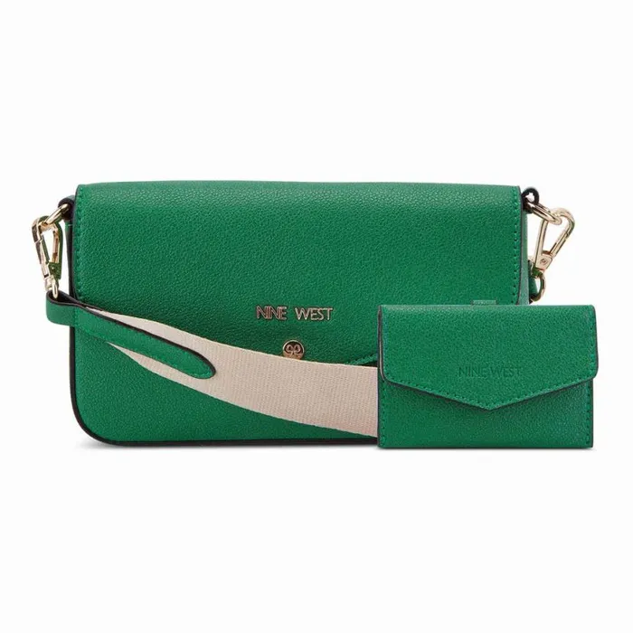 Nine West Crossbody Women Peaches Crossbody Flap With Card Case Green