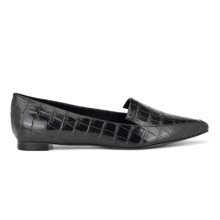 Nine West Flats Women Abay Smoking Flats Black Croco