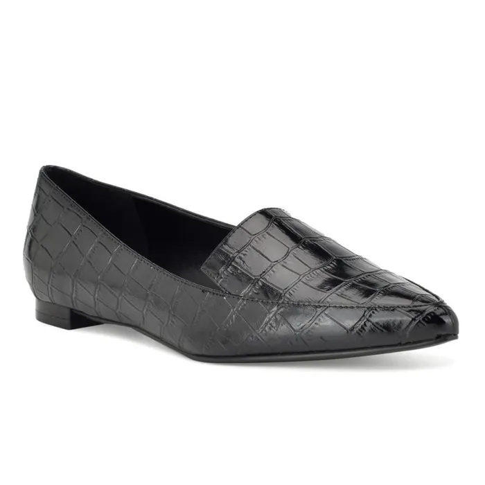 Nine West Flats Women Abay Smoking Flats Black Croco