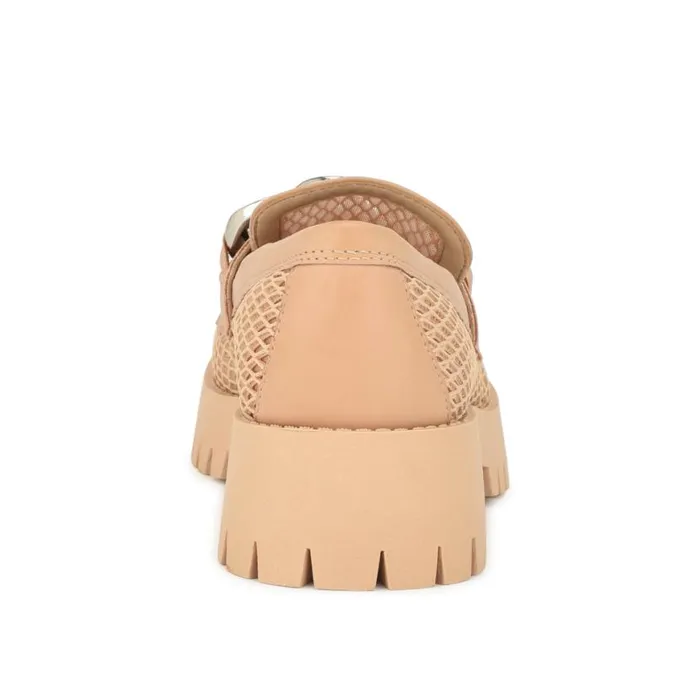 Nine West Flats Women Afer Mesh Lugsole Loafers Natural