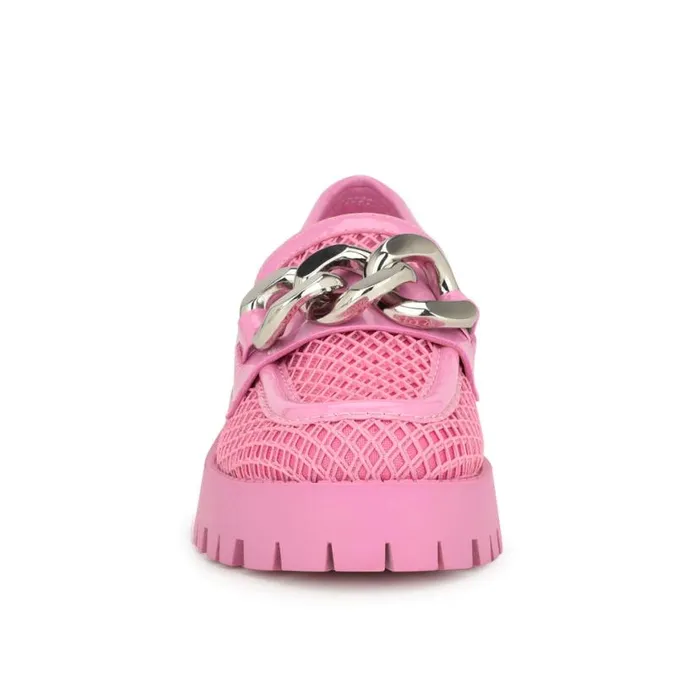 Nine West Flats Women Afer Mesh Lugsole Loafers Pink