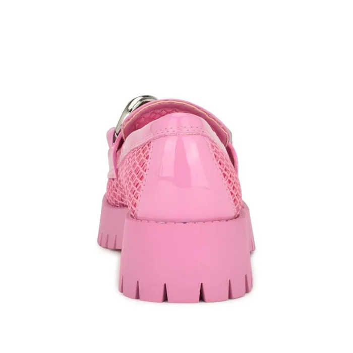 Nine West Flats Women Afer Mesh Lugsole Loafers Pink