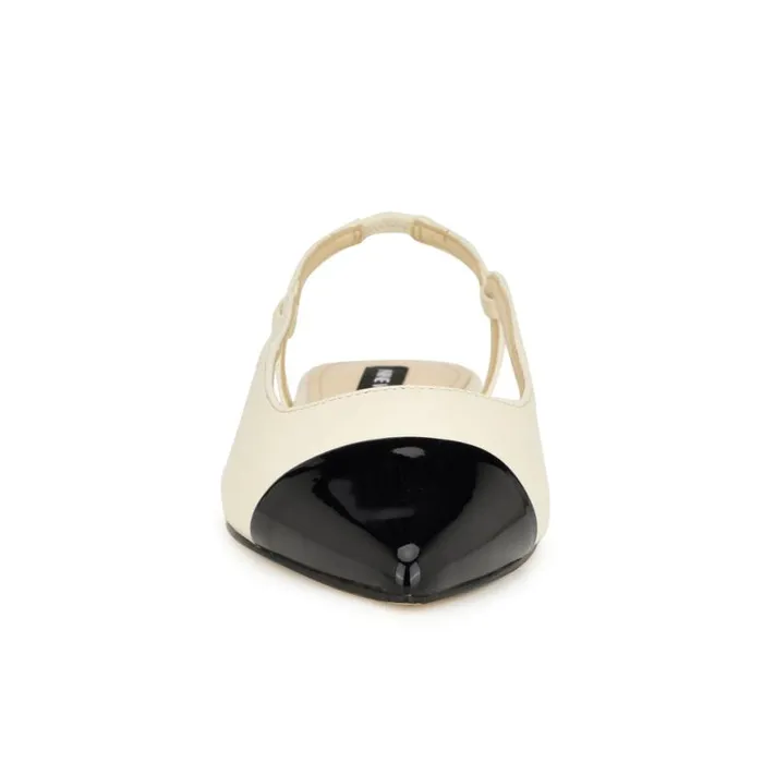 Nine West Flats Women Babee Pointy Cap Toe Flat Slingbacks Ivory Nine West Flats Women Babee Pointy Cap Toe Flat Slingbacks Ivory