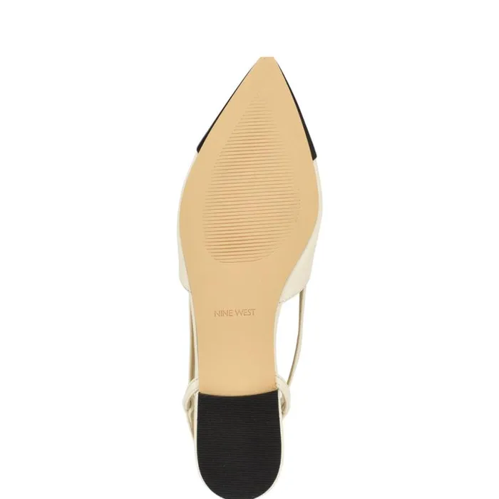 Nine West Flats Women Babee Pointy Cap Toe Flat Slingbacks Ivory Nine West Flats Women Babee Pointy Cap Toe Flat Slingbacks Ivory