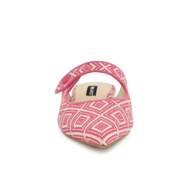 Nine West Flats Women Barbra Flat Mules Pink Raffia
