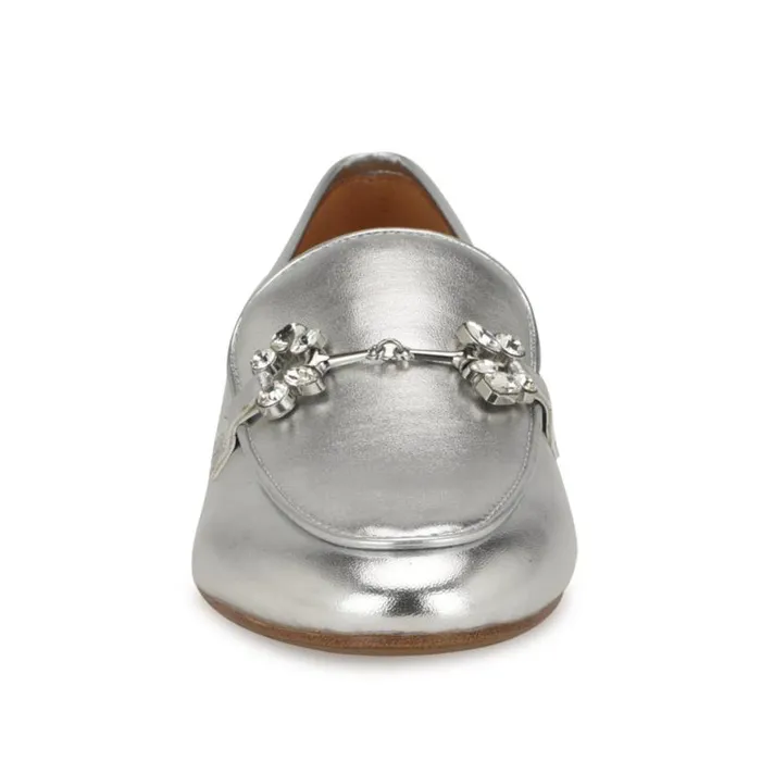 Nine West Flats Women Bennit Casual Loafers Silver Nine West Flats Women Bennit Casual Loafers Silver