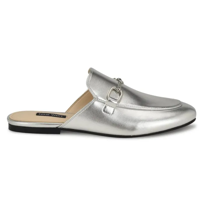 Nine West Flats Women Bhalya Loafer Mules Silver