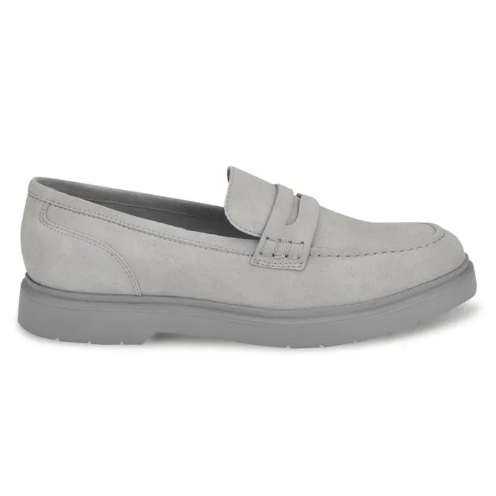 Nine West Flats Women Bonet Casual Loafers Light Blue Suede