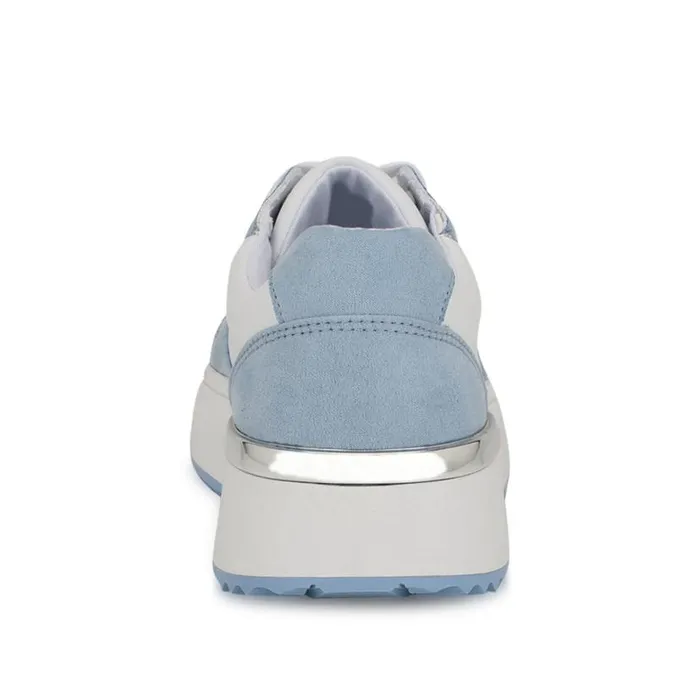 Nine West Flats Women Calpha Laceup Sneakers Whitelight Blue