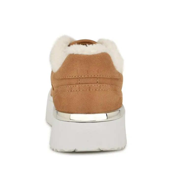Nine West Flats Women Cuddly Laceup Sneakers Dark Natural Nine West Flats Women Cuddly Laceup Sneakers Dark Natural