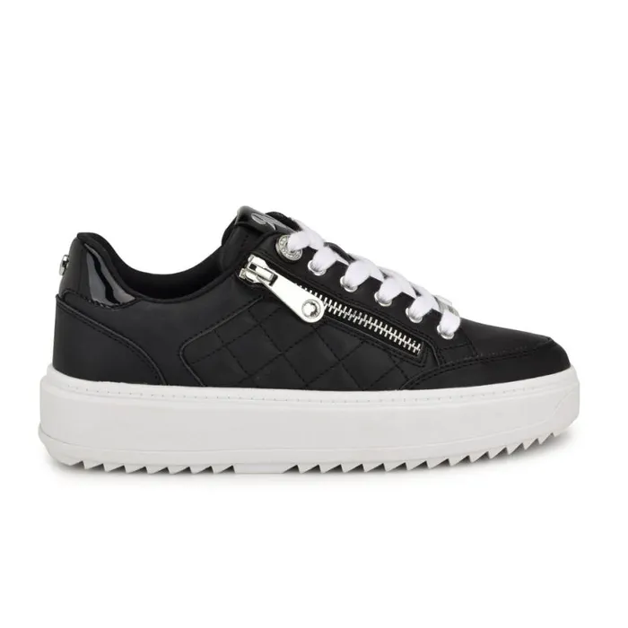 Nine West Flats Women Dulah LaceUp Platform Sneakers Black