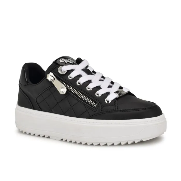 Nine West Flats Women Dulah LaceUp Platform Sneakers Black Nine West Flats Women Dulah LaceUp Platform Sneakers Black
