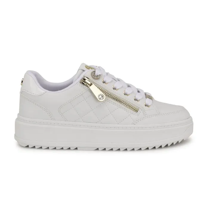 Nine West Flats Women Dulah LaceUp Platform Sneakers White
