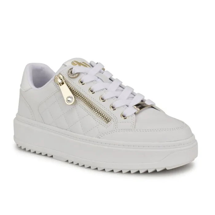 Nine West Flats Women Dulah LaceUp Platform Sneakers White