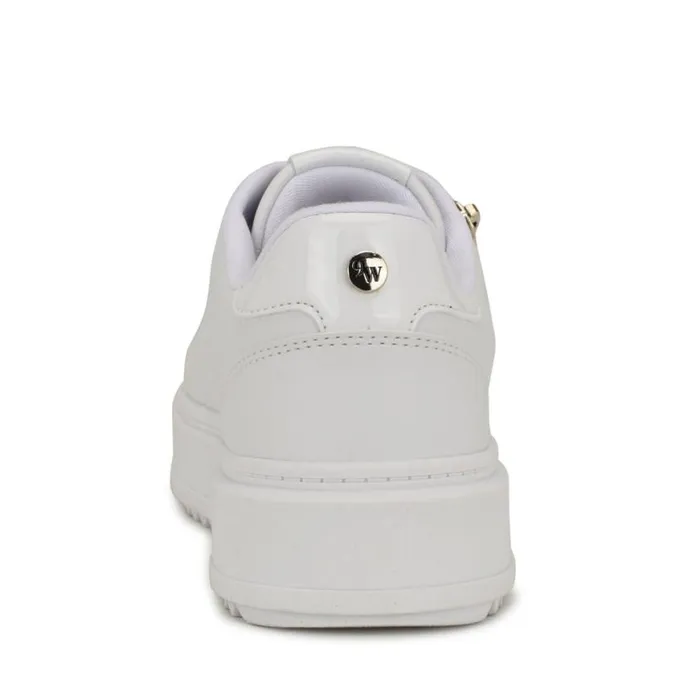 Nine West Flats Women Dulah LaceUp Platform Sneakers White
